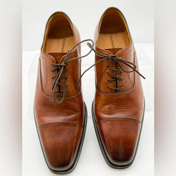MAGNANNI Cognac Brown Cap-Toe Oxford Dress Shoes Men’s Size 11